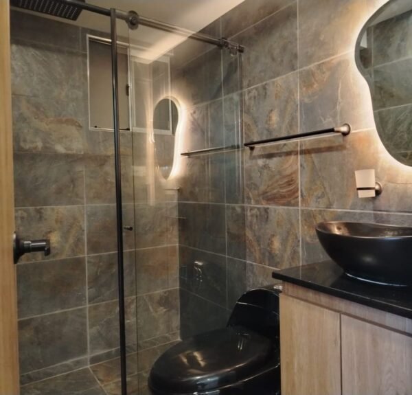 División para Baño Accesorios Negros