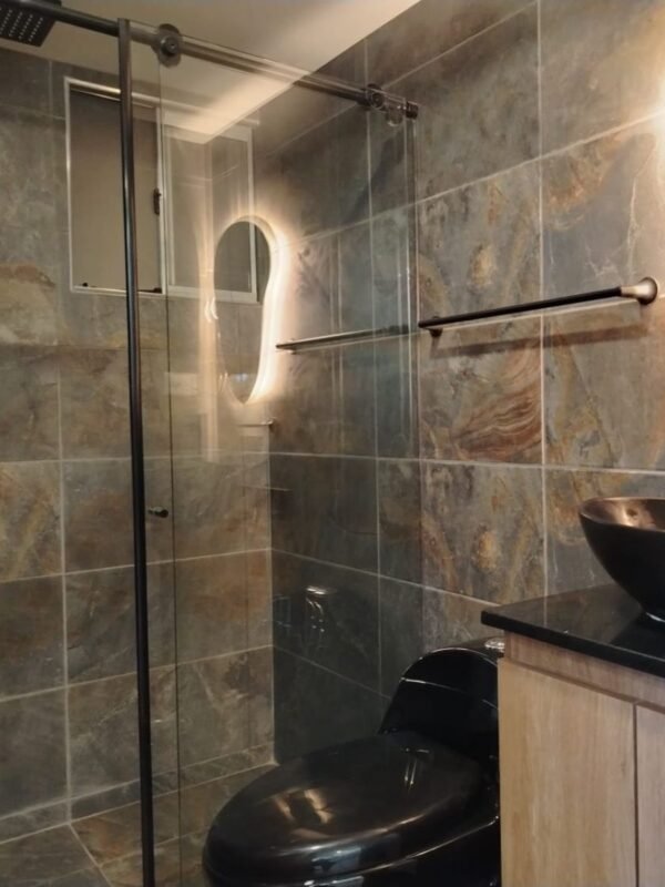 División para Baño Accesorios Negros